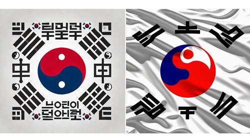  챗GPT4o와 뤼튼AI의 잘못된 태극기 생성결과물