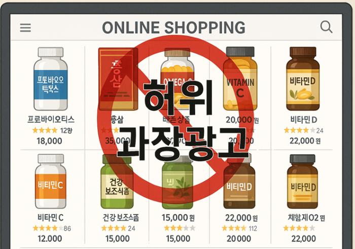 식약처, 질병의 예방치료 효능 오인·혼동 온라인 부당광고 등 건강기능식품 104건 적발 기사 이미지