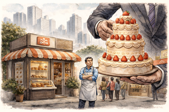 “케이크 안 팔면 제과점 아니다?”… 수원시 정자동 제과점 분쟁, 상생협약을 무력화하는 대기업의 ‘자의적 업종 기준’ 기사 이미지